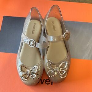 Mini Melissa Kids' Glitter Bow Shoes